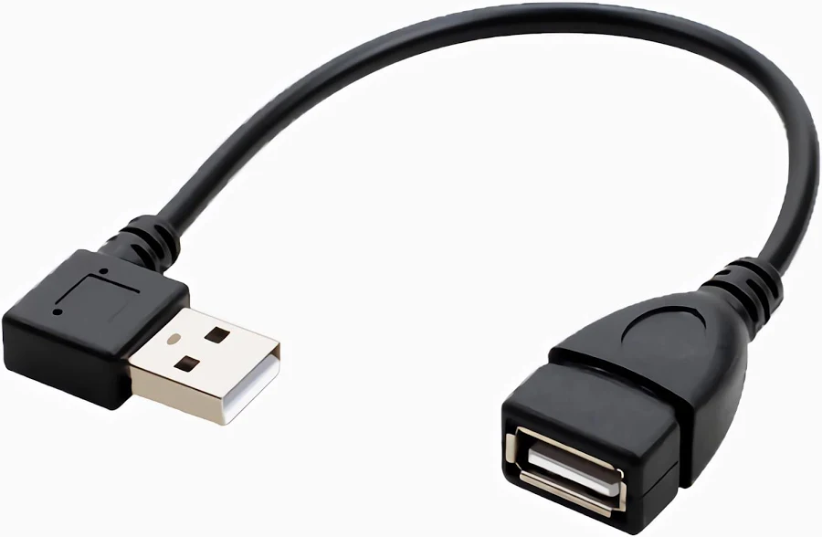 Right-angle USB extension cable